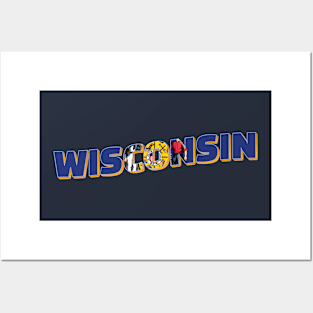 Wisconsin vintage style retro souvenir Posters and Art